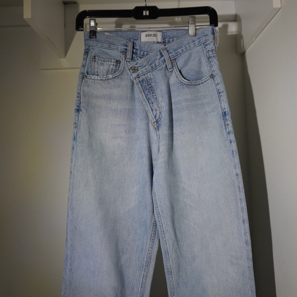 AGOLDE Criss Cross Jeans Size 22 Light Blue - Picture 9 of 14